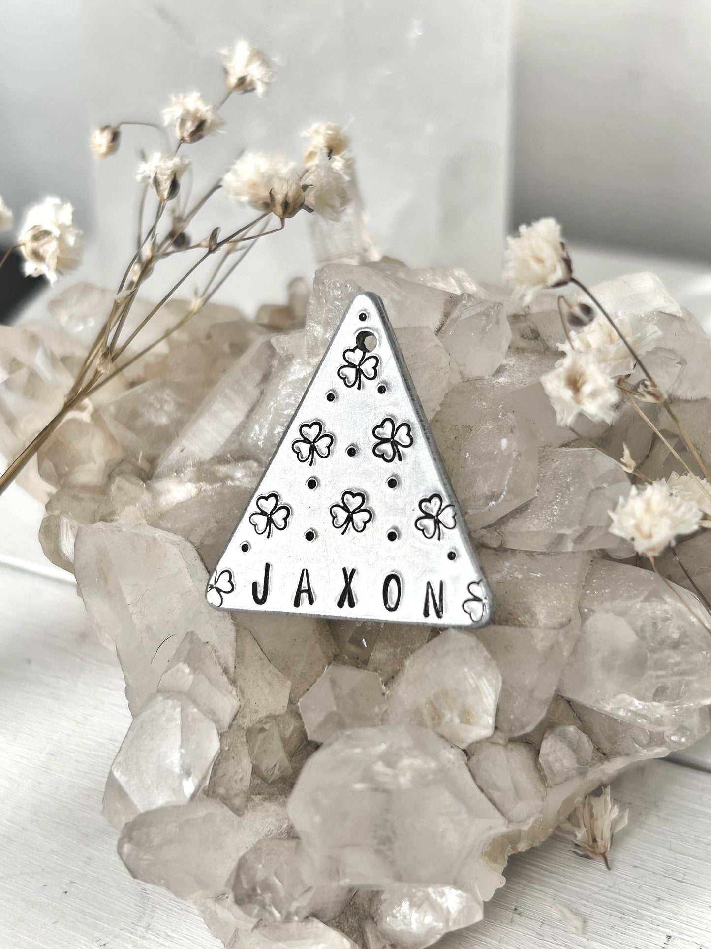 CLEARANCE “Jaxon” Clover Triangle Tag