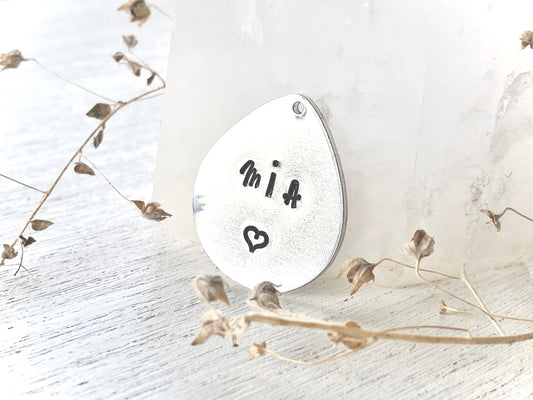 Single Heart Raindrop Tag