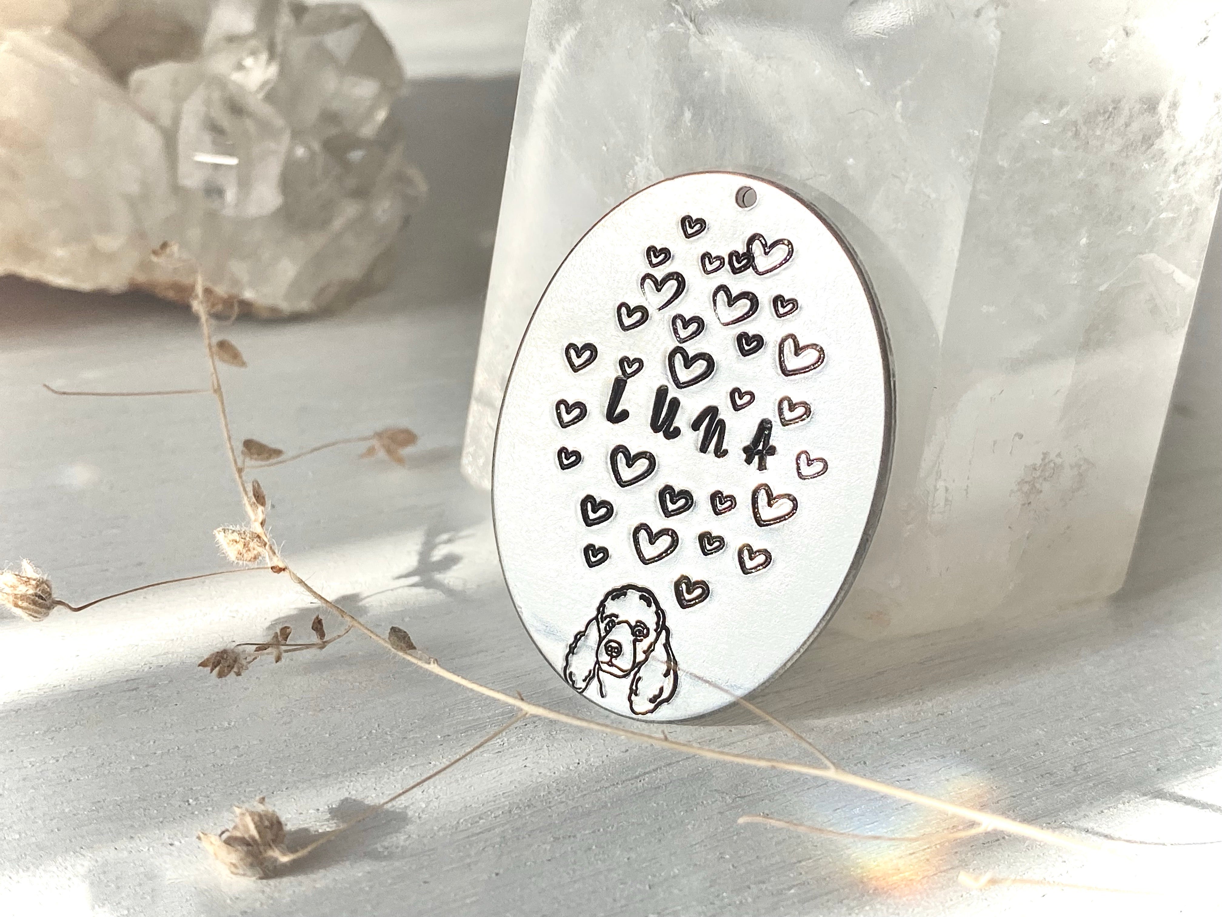 Pet Portrait Tag- Poodle – Proper Pet Tags