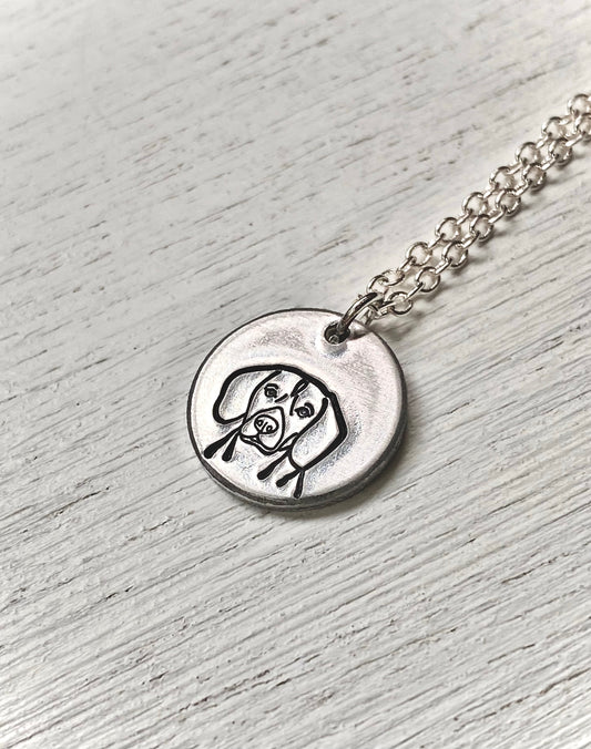 Pet Portrait Necklace- Hound