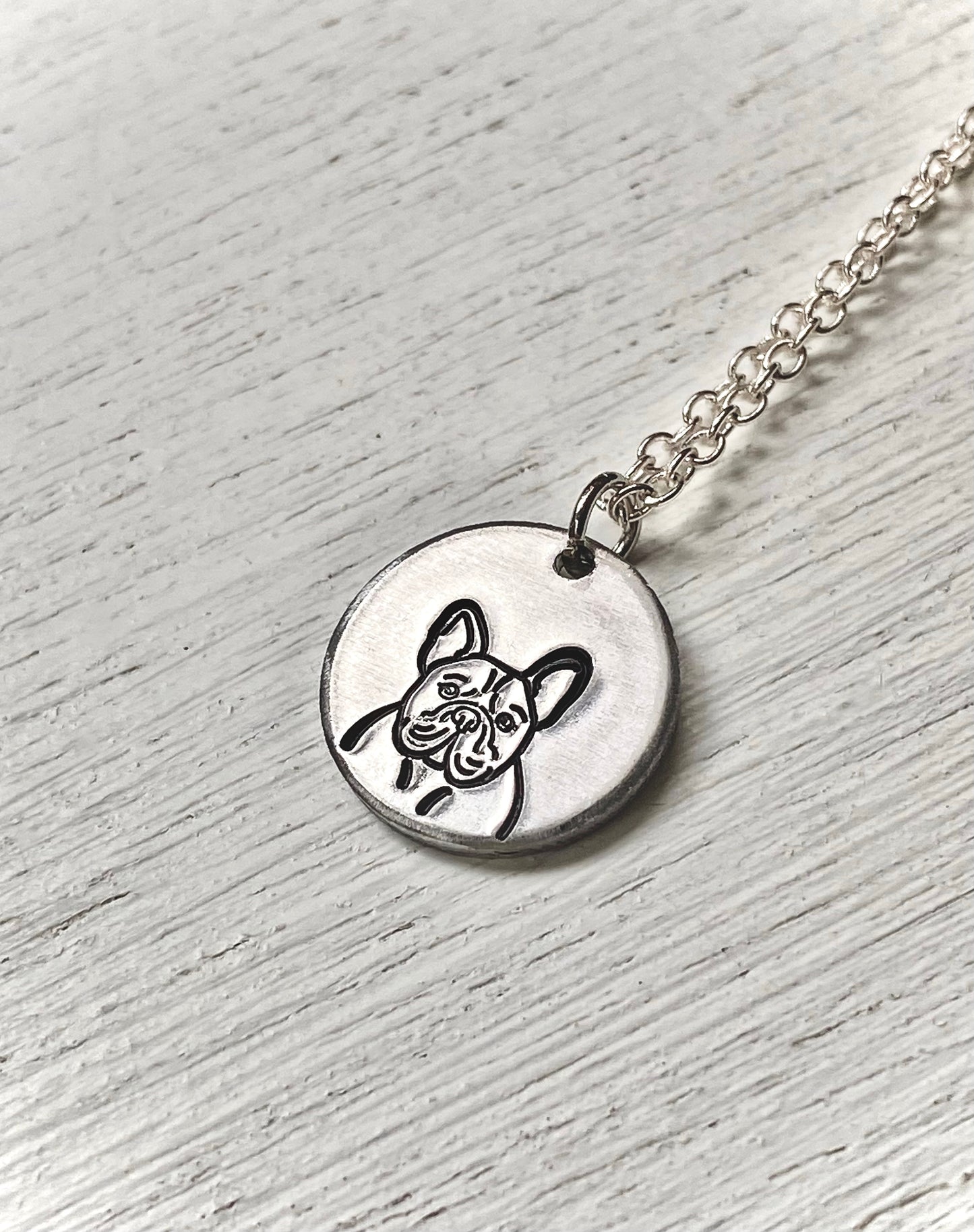 Pet Portrait Necklace- French Bulldog