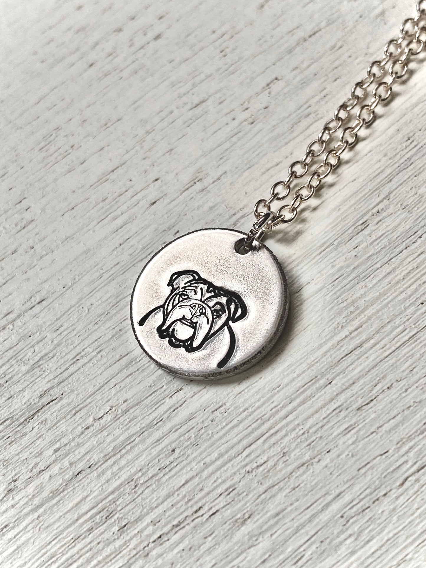 Pet Portrait Necklace- Bulldog