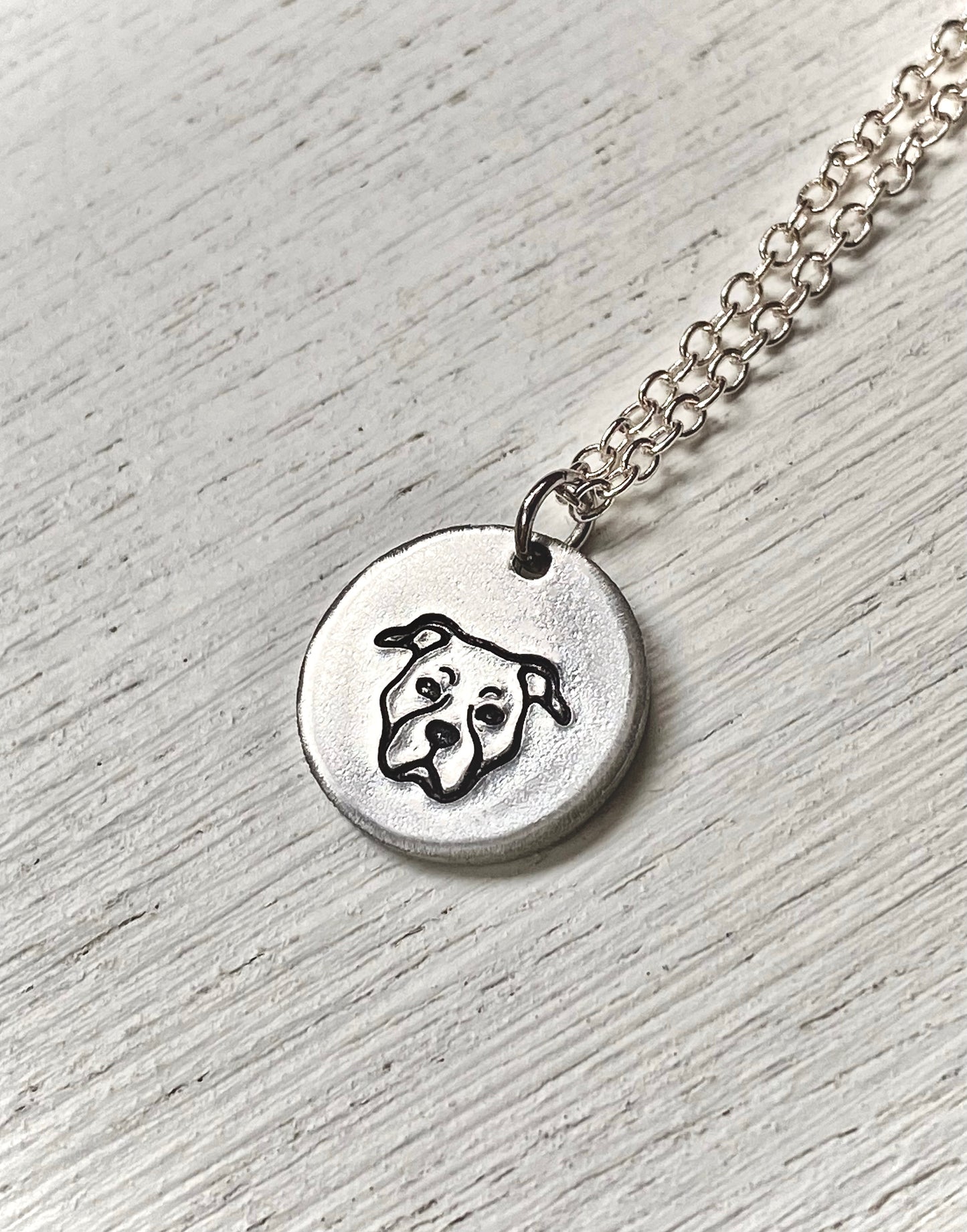 Pet Portrait Necklace- Pit Bull