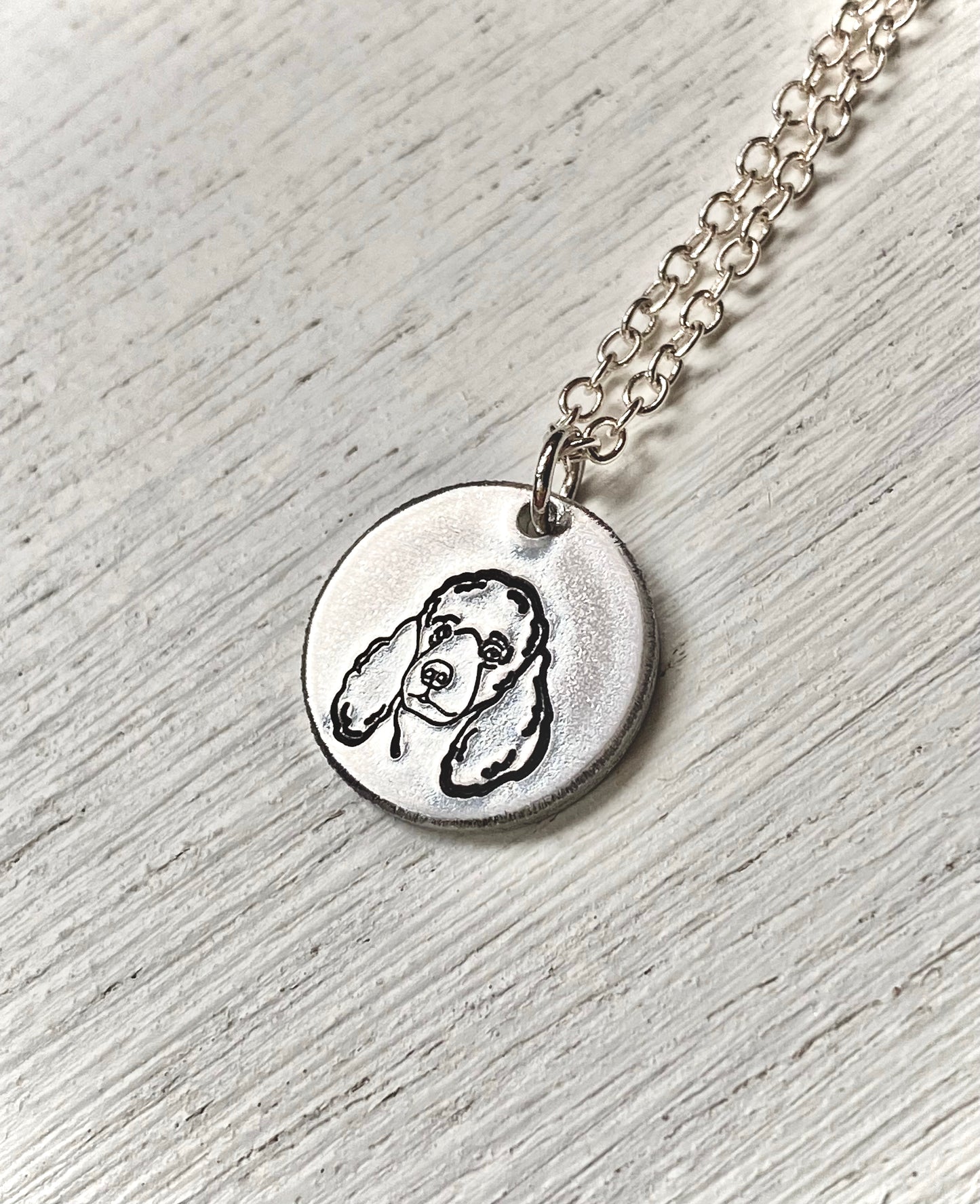 Pet Portrait Necklace- Poodle