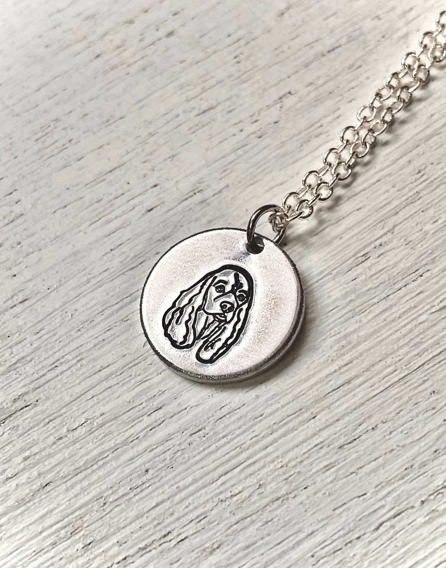 Pet Portrait Necklace- Spaniel